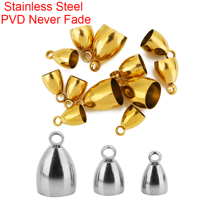 Jewelry Making Kit For Adults - 10個入りPVD加工ステンレス製留め金具、革紐用フック（5、6、8mm）、エンドキャップ、ネックレスコネクター、DIYジュエリー製作用