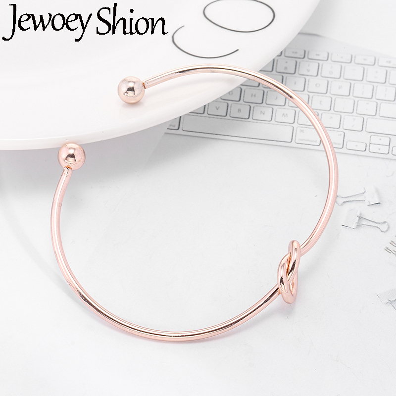 Jewelry Making Knots For Clasps - Jewoey シオンノットイニシャルリンクチェーンブレスレットローズゴールド/シルバーカラー文字チャームブレスレット女性の個性ジュエリー作り