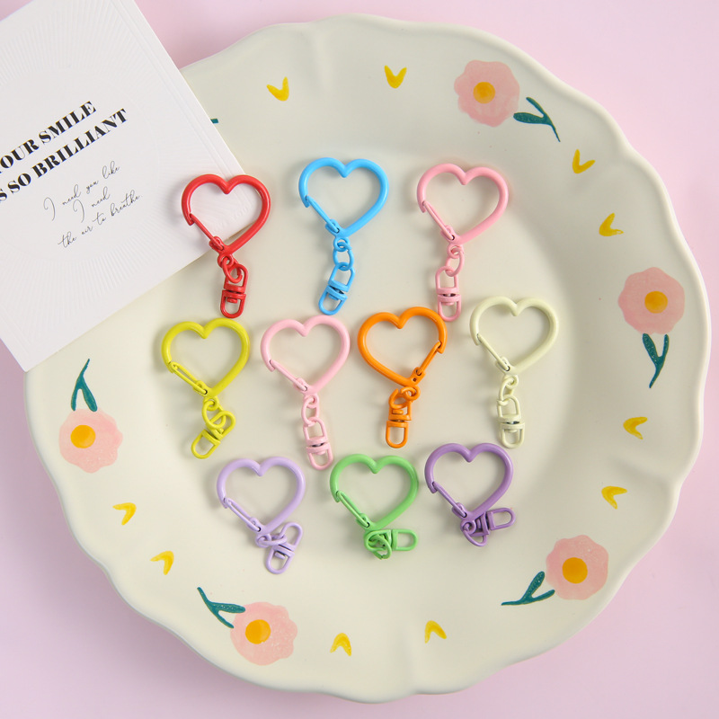 Jewelry Making Jump Rings - 10 個のカラフルな亜鉛合金ハートロブスター爪クラスプ 8 形ジャンプリング付き DIY 手作りチャームジュエリーキーホルダー作成用品