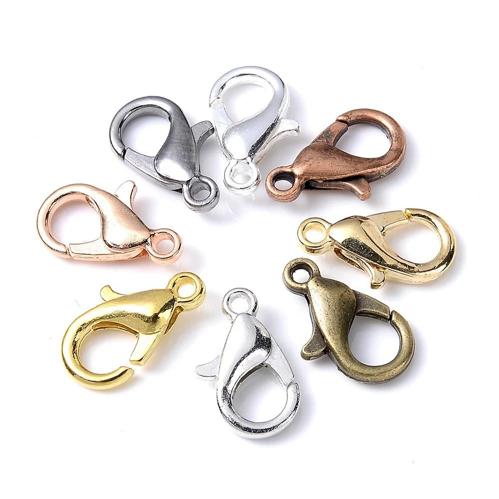 Jewelry Making Kit For Adults - 100個入り 9mm 12mm 14mm 亜鉛合金ロブスタークラスプ マルチサイズ