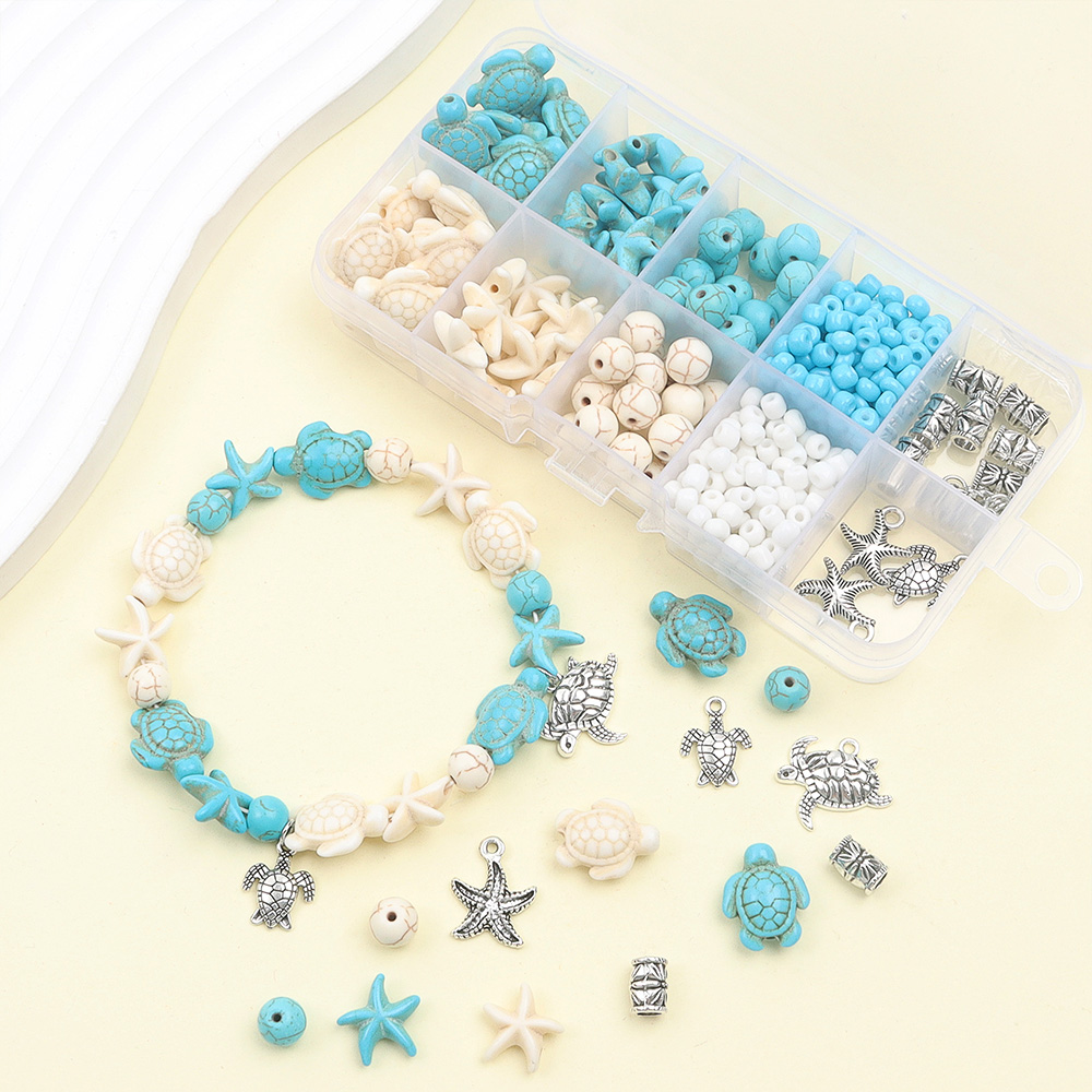 Jewelry Making Birthday Party - 12/311/426/647 個マルチカラーターコイズタートルシリーズジュエリー作成キットは DIY ブレスレット、ネックレス、ジュエリー作成に使用できます