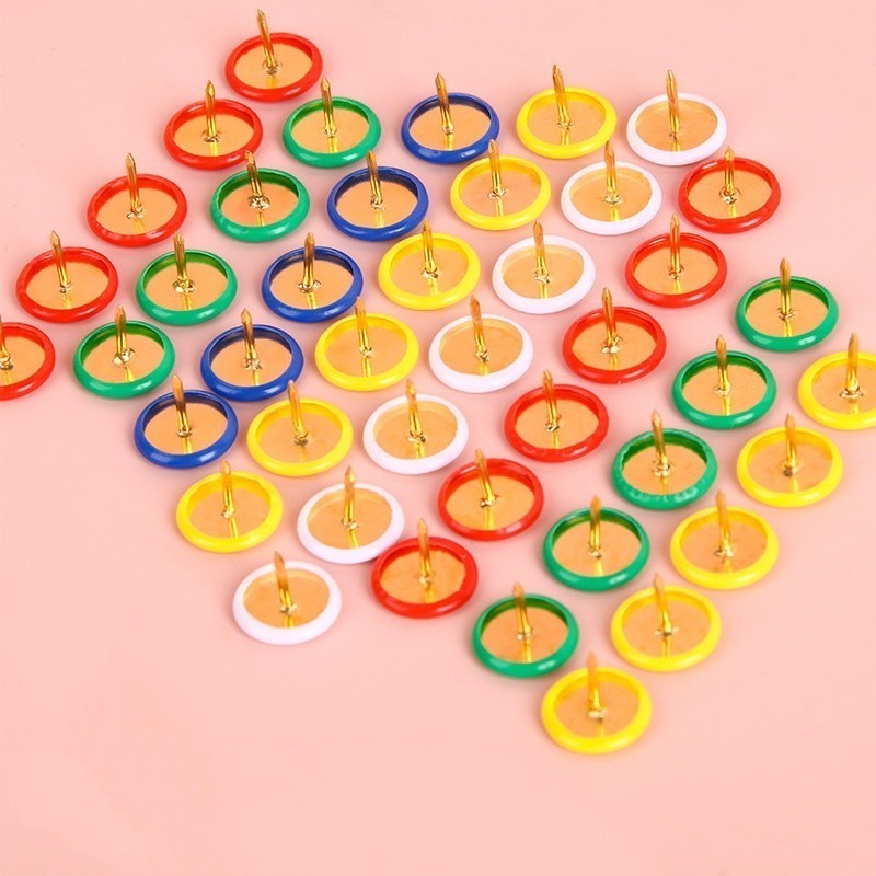 Head Pin Assorted - 435個の丸頭プッシュピン、オフィス掲示板用、ランダムカラーアソート、鋭利なスチールピンチップ、多目的