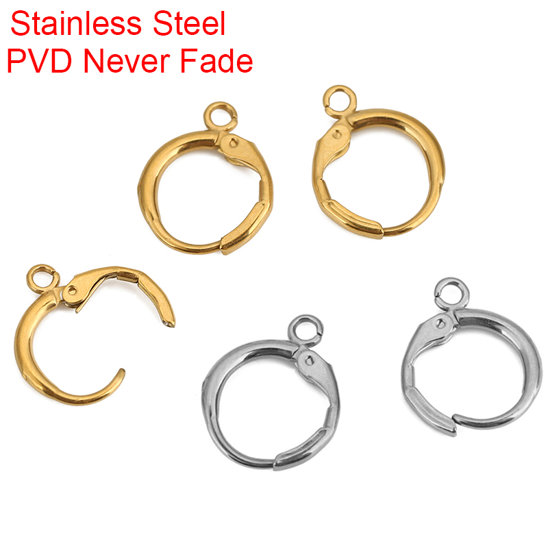 Jewelry Making Kit For Adults - 10 個 PVD ​​色褪せないステンレス鋼のイヤリングフックループ 12 ミリメートル低刺激性イヤリングクラスプジュエリー