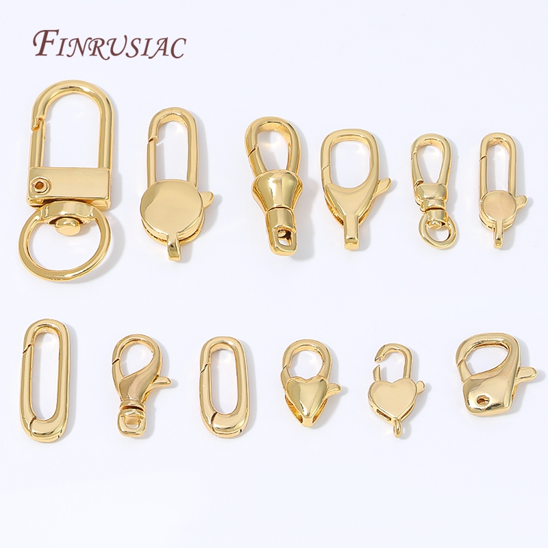 Jewelry Making Kit For Adults - 18K金メッキミニハートスプリングクラスプ、ロブスタークラスプDIYジュエリー製作パーツネックレスブレスレットコネクターフックアクセサリー