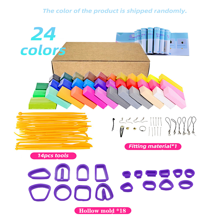 Jewelry Making Tool Kit - ポリマークレイイヤリング作成キット、18個のツール、24個のオーブンベーククレイ、十代の女の子のためのジュエリー作成キットが含まれます