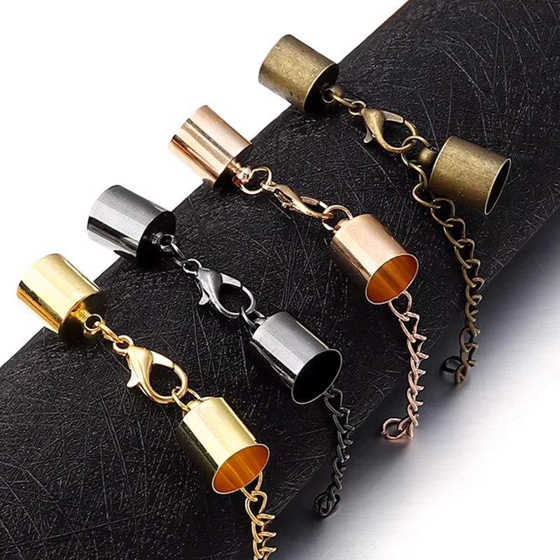 Jewelry Making Kit For Adults - 10 セット革コードエンドキャップロブスタークラスプ延長チェーンジュエリー作成 DIY ブレスレットネックレスコネクタアクセサリー