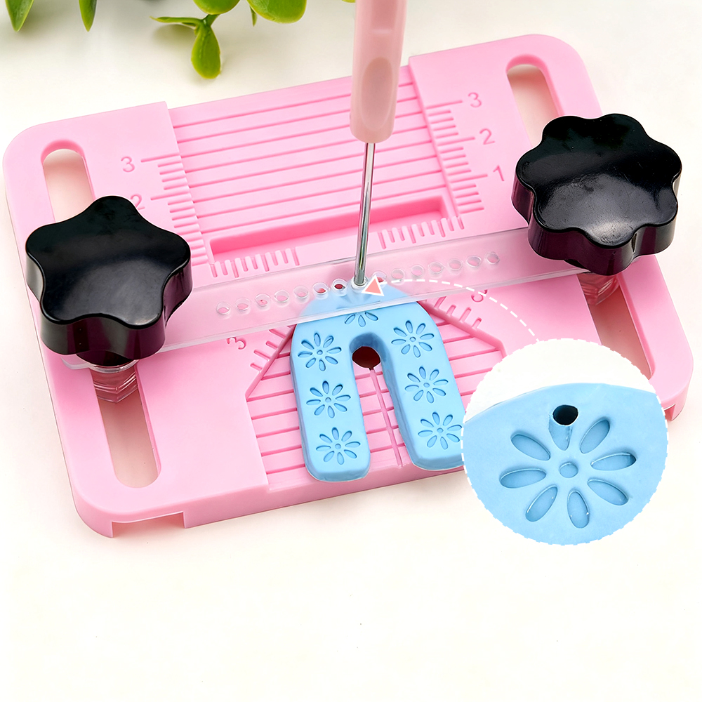 Jewelry Making Tool Kit - ポリマークレイイヤリングドリルガイドツール精密穴位置合わせジュエリー製作キット、粘土イヤリングDIY製作用滑り止めグリップ付き