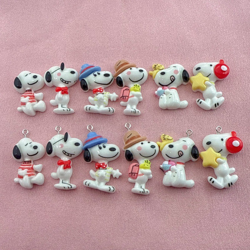 Jewelry Making Birthday Party - 10個入り樹脂製のかわいい小さな犬のペンダント、DIYジュエリー作り用イヤリング、キーホルダーアクセサリー