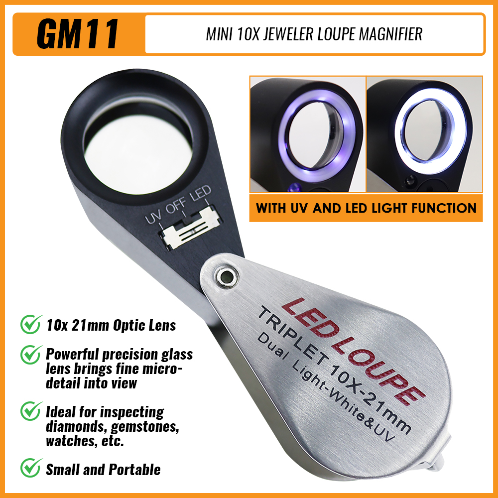 Jewelry Making Equipment - ルーペ 10X 照明付き宝石商 LED 拡大鏡 21