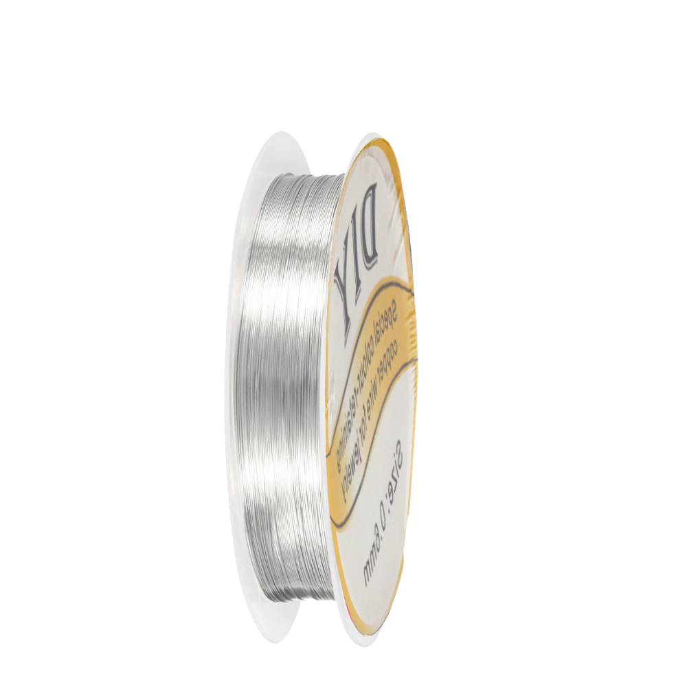Jewelry Making Equipment - 1ロール シルバー銅線 0.3/0.4/0.5/0.6/0.8mm ビーズコード ブレスレット ネックレス