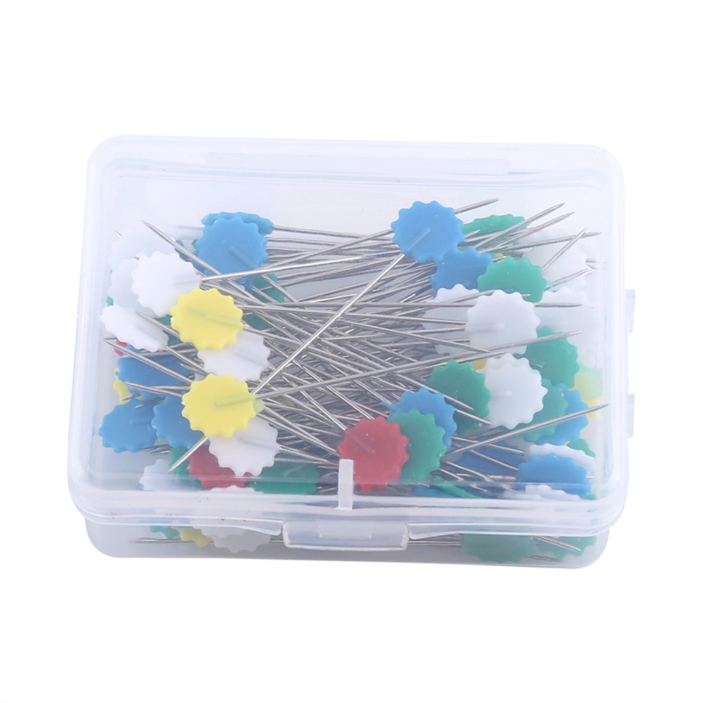 Head Pin Assorted - 300本入り 耐久性のあるアソートカラーの縫い針 フラットヘッドキルティングピン 直針 洋裁用