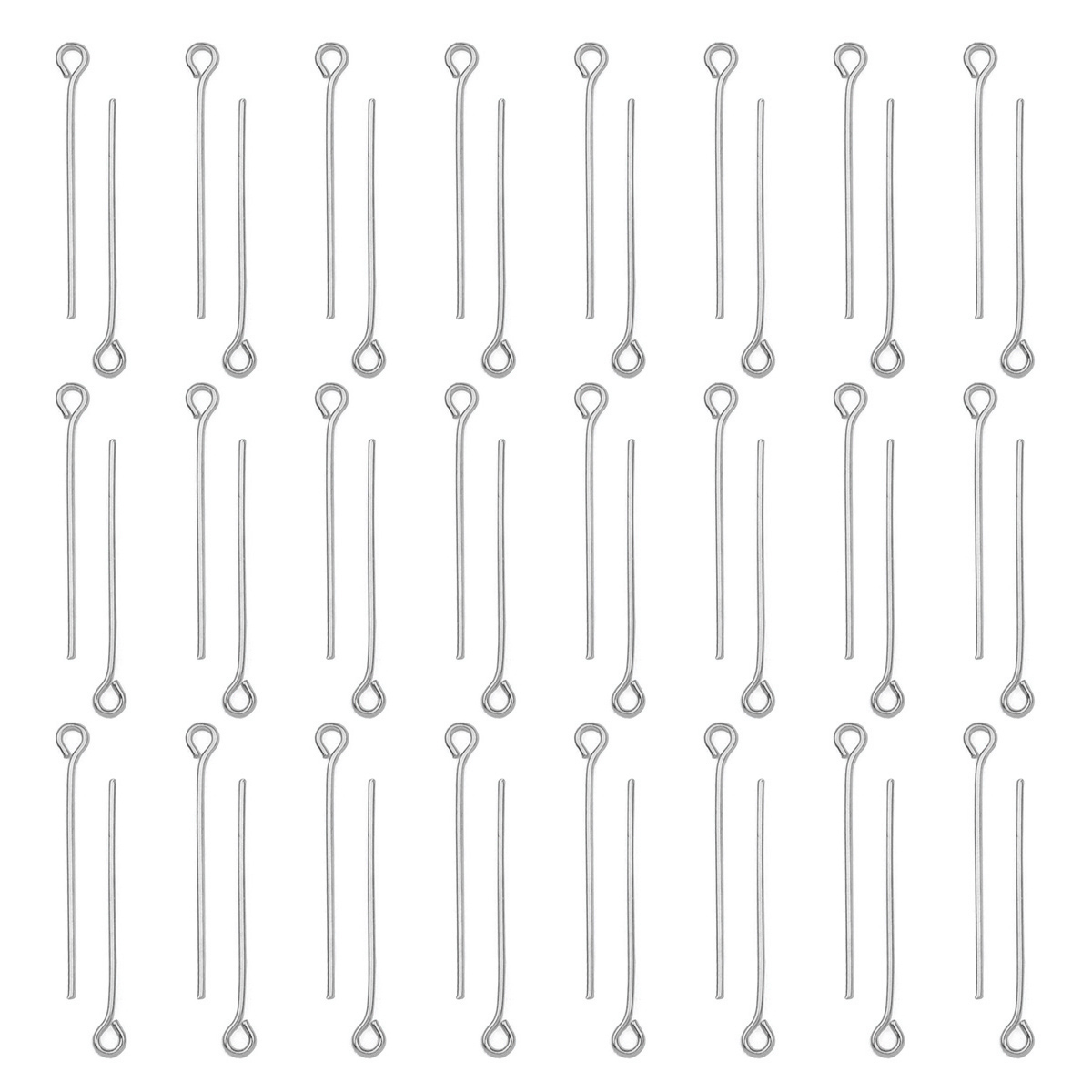Jewelry Making Equipment - 100個/ロット ステンレス製アイピン DIYジュエリーアクセサリー イヤリング ビーズ用アイピン フラットヘッドピン