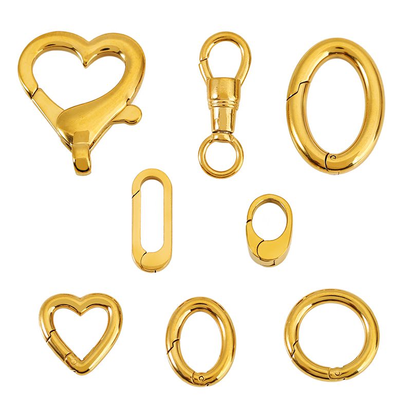 Jewelry Making Kit For Adults - 2 個ステンレス鋼クラスプ強力なオーバルハートラウンドポリッシュロブスタークラスプフックコネクタ DIY ネックレスジュエリー作成アクセサリー