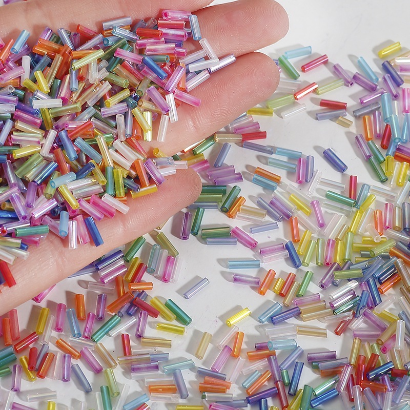 Crystal Bead Mix - 2x7mm 600個/ロット 米粒型クリスタルビーズ チューブガラスシードビーズ ルーススペーサービーズ DIYジュエリー製作アクセサリー用