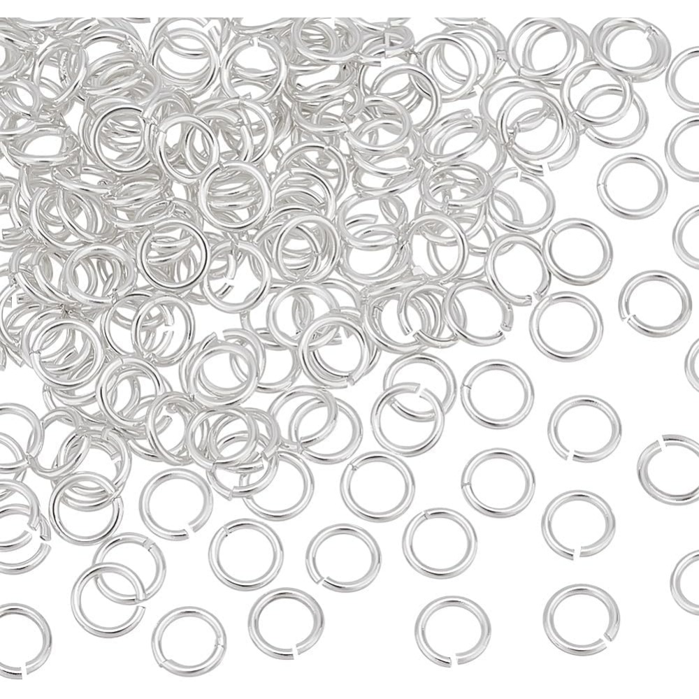 Jewelry Making Jump Rings - 200 個 925 スターリングシルバーメッキオープン丸カン 4 ミリメートル