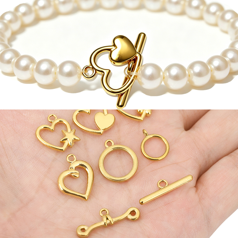 Jewelry Making Kit For Adults - 5セットPVD加工ステンレス鋼OTクラスプトグルブレスレットフックエンドネックレスコネクターDIYジュエリー製作アクセサリー用