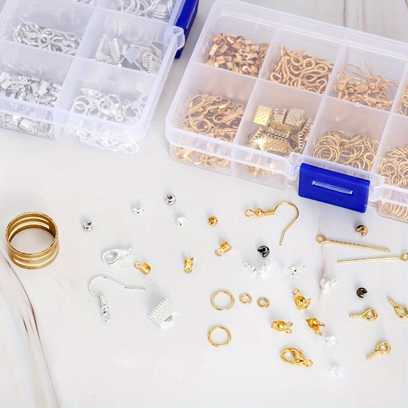 Jewelry Making Jump Rings - 1420個入り 1箱 ジュエリーパーツセット イヤリング製作キット ロブスタークラスプ オープンジャンプリング