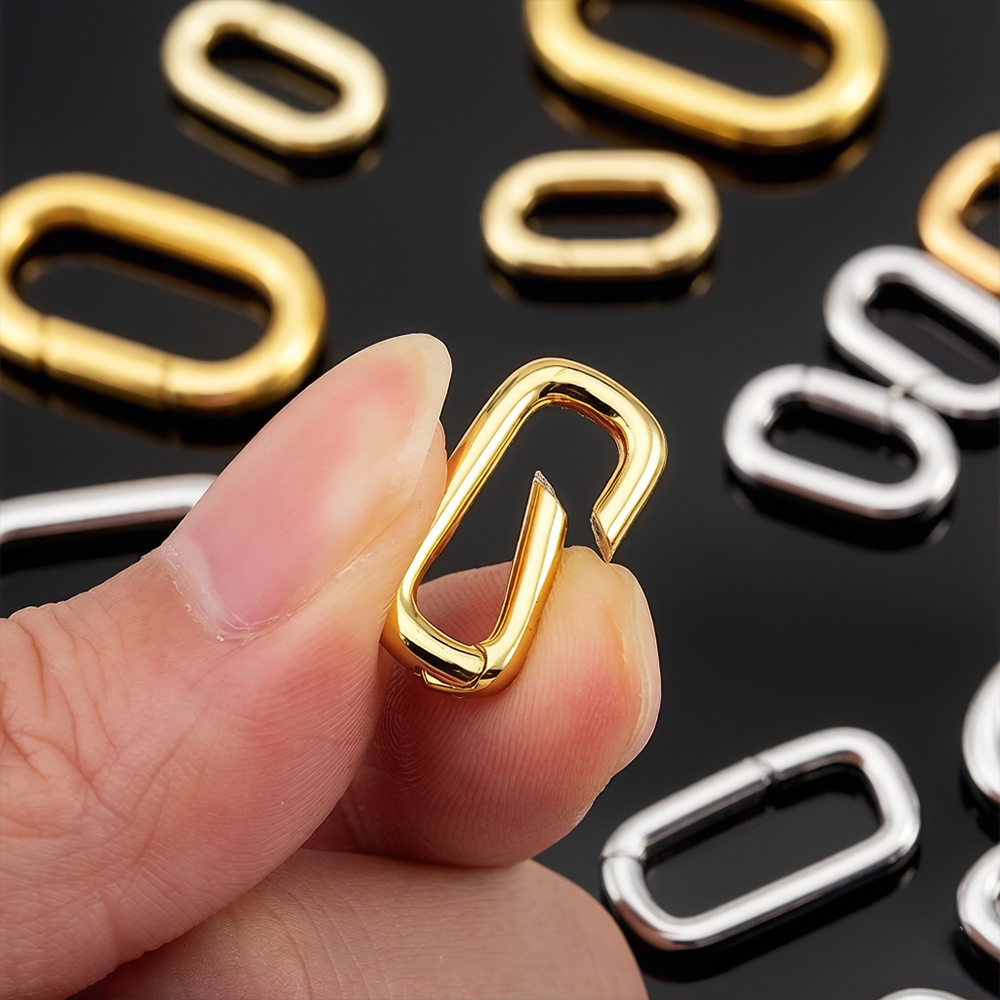 Jewelry Making Kit For Adults - 2個入り 18K金メッキ オーバルカラビナネックレスクラスプ スプリングリング パールエンハンサーコネクター DIYジュエリーブレスレット製作用