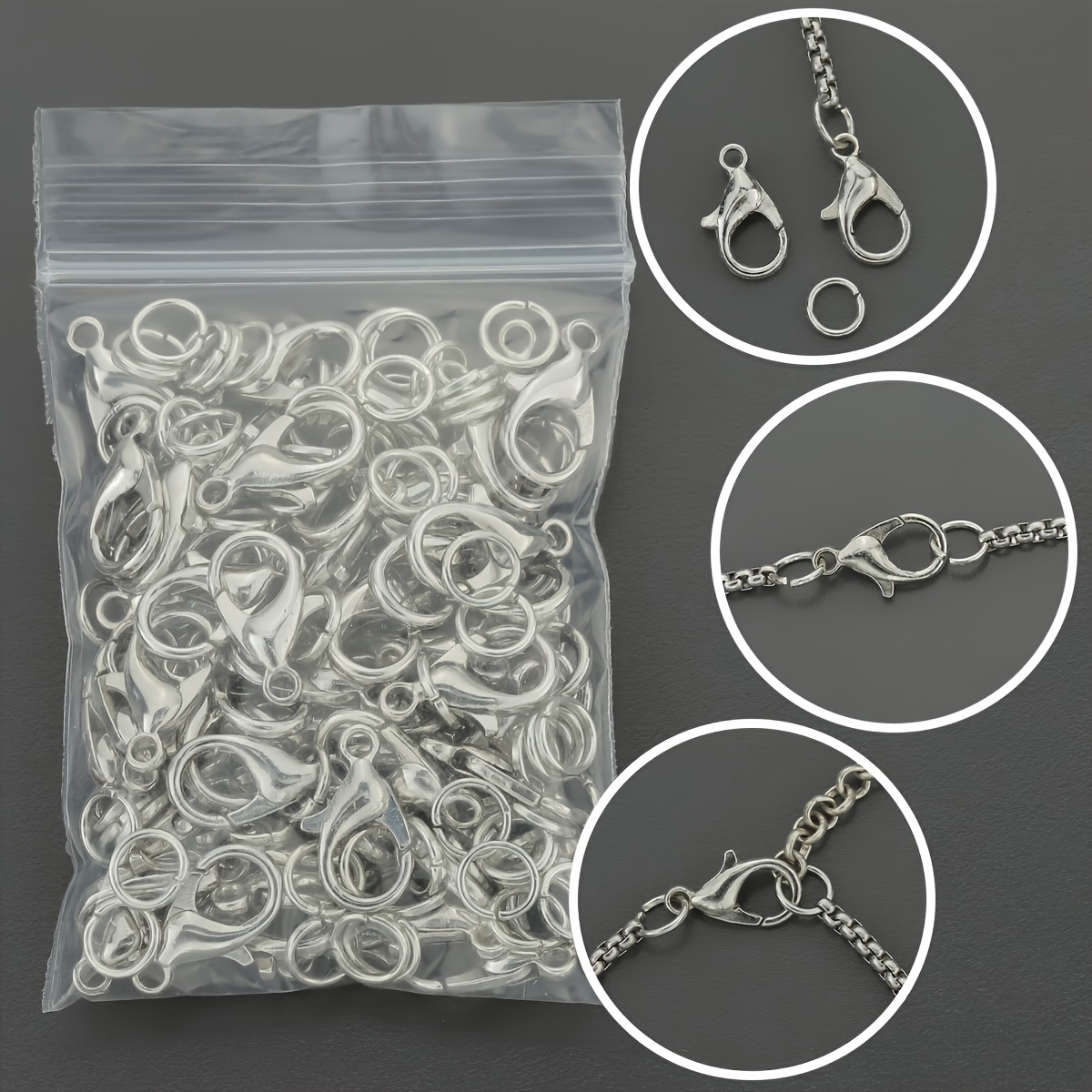 1/2/300 個ロブスタークラスプオープンジャンプリングコ - Jewelry Making Equipment のレビューと価格