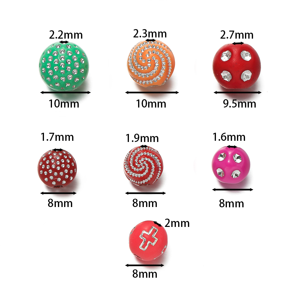 カラフルな丸いアクリルビーズとラインストーン,混合クリスタル - Crystal Bead Mix のレビューと価格