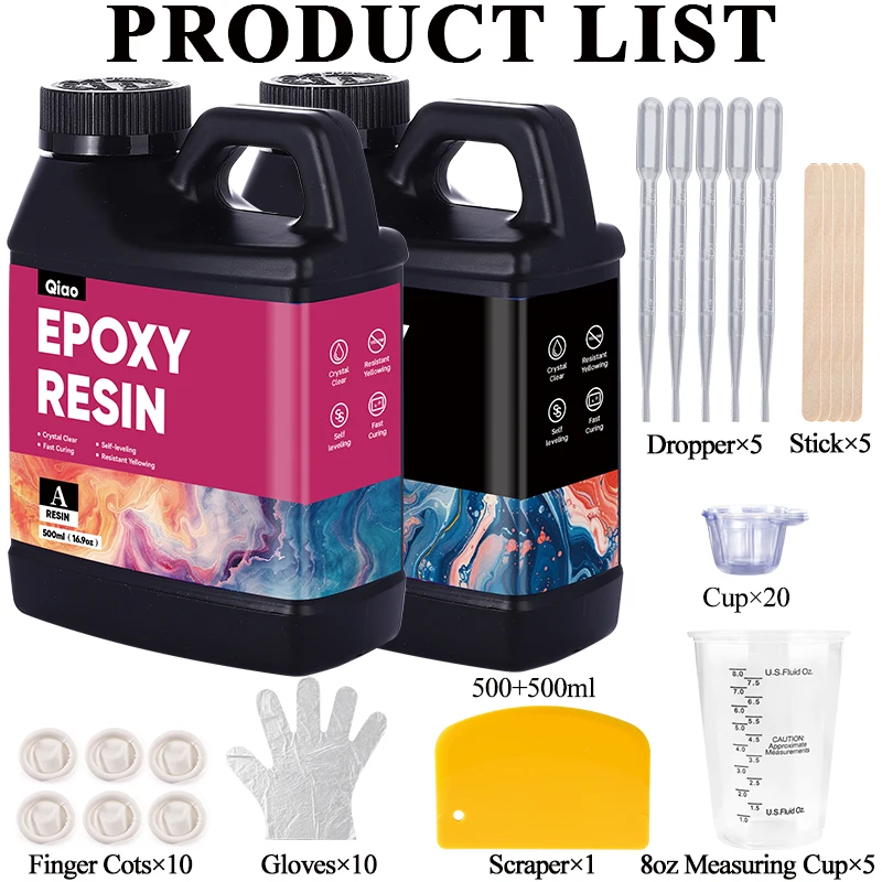 500ml 1000ml 簡単混合エポキシ樹脂 気泡なし 黄 - Crystal Bead Mix のレビューと価格