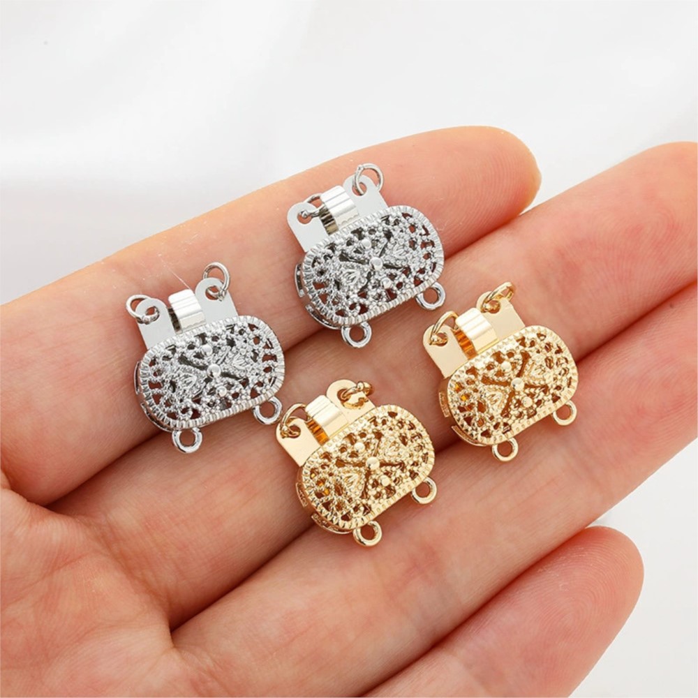 2個入り 14K金メッキ真鍮フィリグリーネックレスボックスク - Jewelry Making Knots For Clasps のレビューと価格