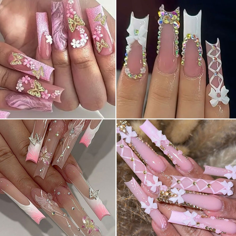 12 グリッドピンク白弓ネイルアートジュエリーパールダイヤモ - Crystal Bead Mix のレビューと価格