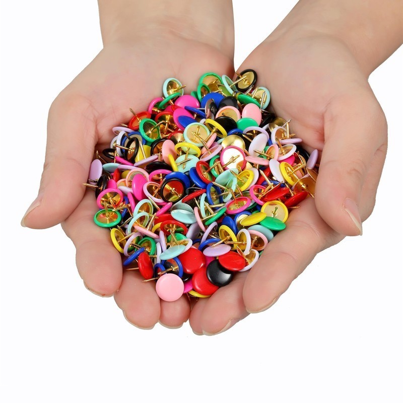 118個の丸頭プッシュピン、ランダムカラーアソート、ソフトコ - Head Pin Assorted のレビューと価格