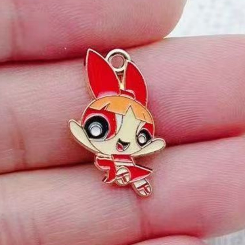 10個入り 合金製オイルドリップ漫画ガールペンダント、DIY - Jewelry Making Birthday Party のレビューと価格