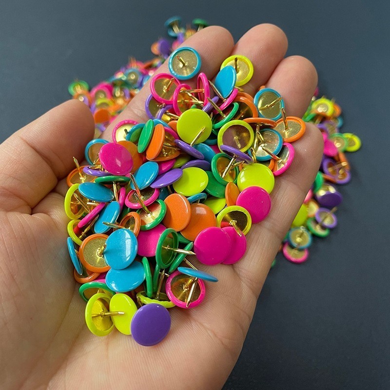 180個の丸頭プッシュピン、鋭利なスチールピンチップ、オフィ - Head Pin Assorted のレビューと価格