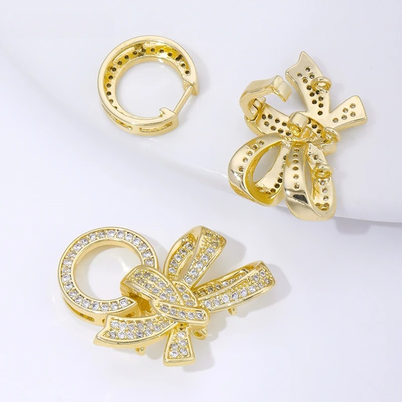 18K ゴールドメッキパールクラスプコネクタ象嵌ジルコン 3 - Jewelry Making Equipment のレビューと価格