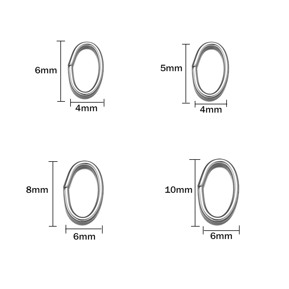 50 個 3 色ステンレス鋼オーバルオープンジャンプリングコ - Jewelry Making Jump Rings のレビューと価格