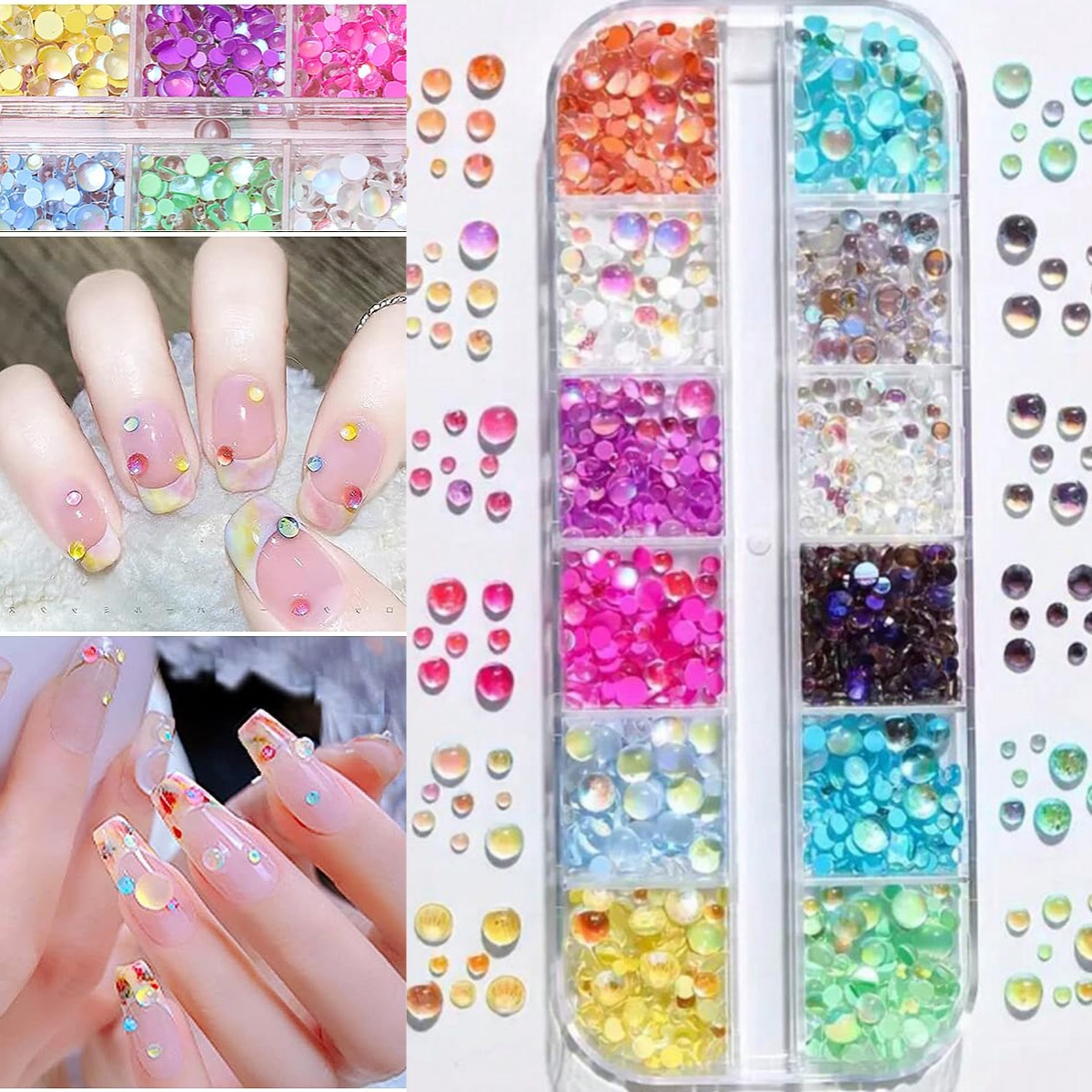 1 ボックスキャンディーカラー混合サイズマーメイドラウンドビ - Crystal Bead Mix のレビューと価格