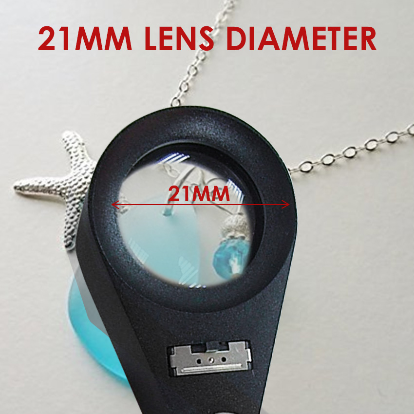 ルーペ 10X 照明付き宝石商 LED 拡大鏡 21 ミリメ - Jewelry Making Equipment のレビューと価格