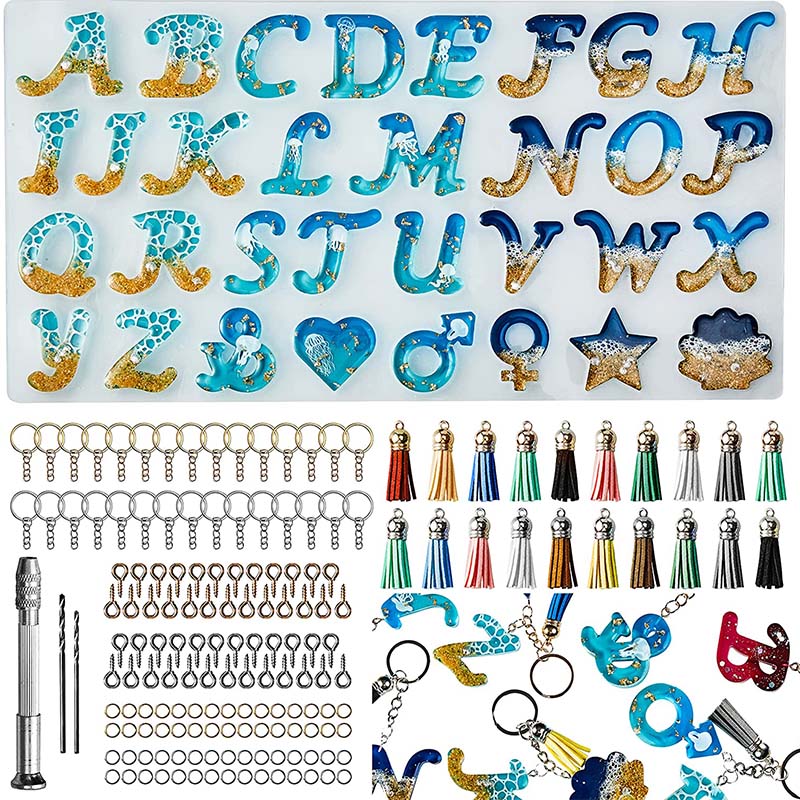 アルファベットシリコンモールド エポキシ樹脂キット用 混合ス - Jewelry Making Tool Kit のレビューと価格