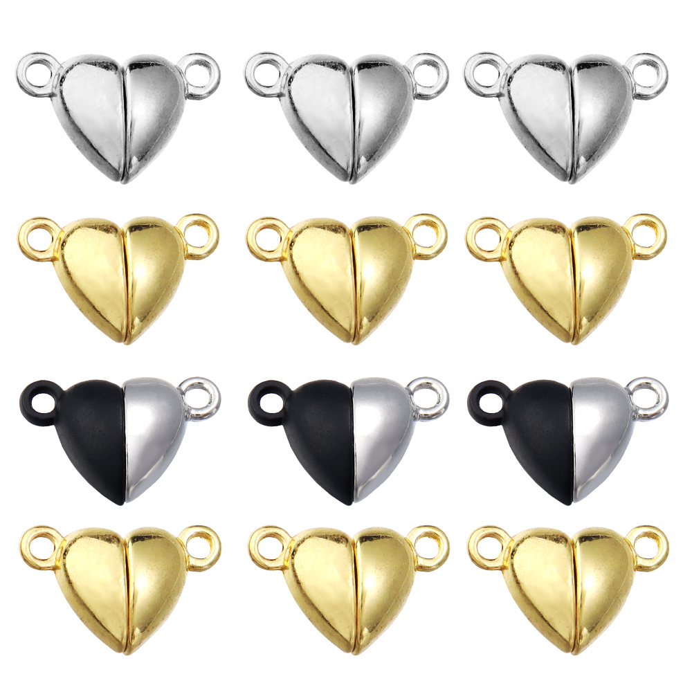 5 ピース/ロット合金ラブハート型磁気クラスプネックレスブレ - Jewelry Making Kit For Adults のレビューと価格