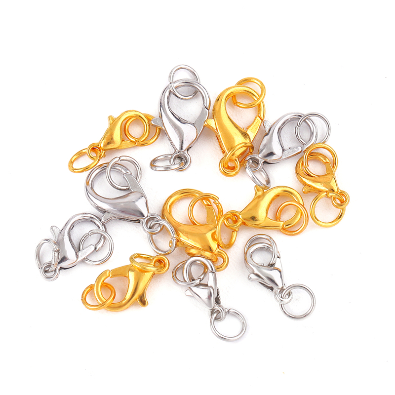 10/12/14mm10セットステンレス鋼ロブスタークラスプ - Jewelry Making Jump Rings のレビューと価格
