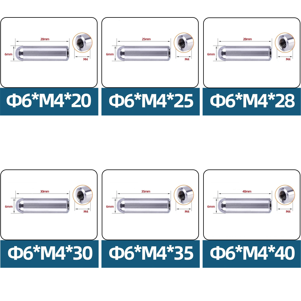 30/60 個 304 SUS 内ネジダボピン Φ6 M4  - Head Pin Assorted のレビューと価格