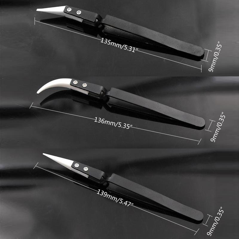 3 ピース/セット耐熱セラミックステンレス鋼ピンセットクロス - Jewelry Making Tool Kit のレビューと価格