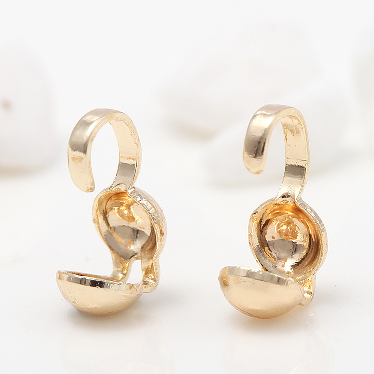 50個制作用品4ミリメートルオイスター圧着ビーズ先端結び目カ - Jewelry Making Knots For Clasps のレビューと価格