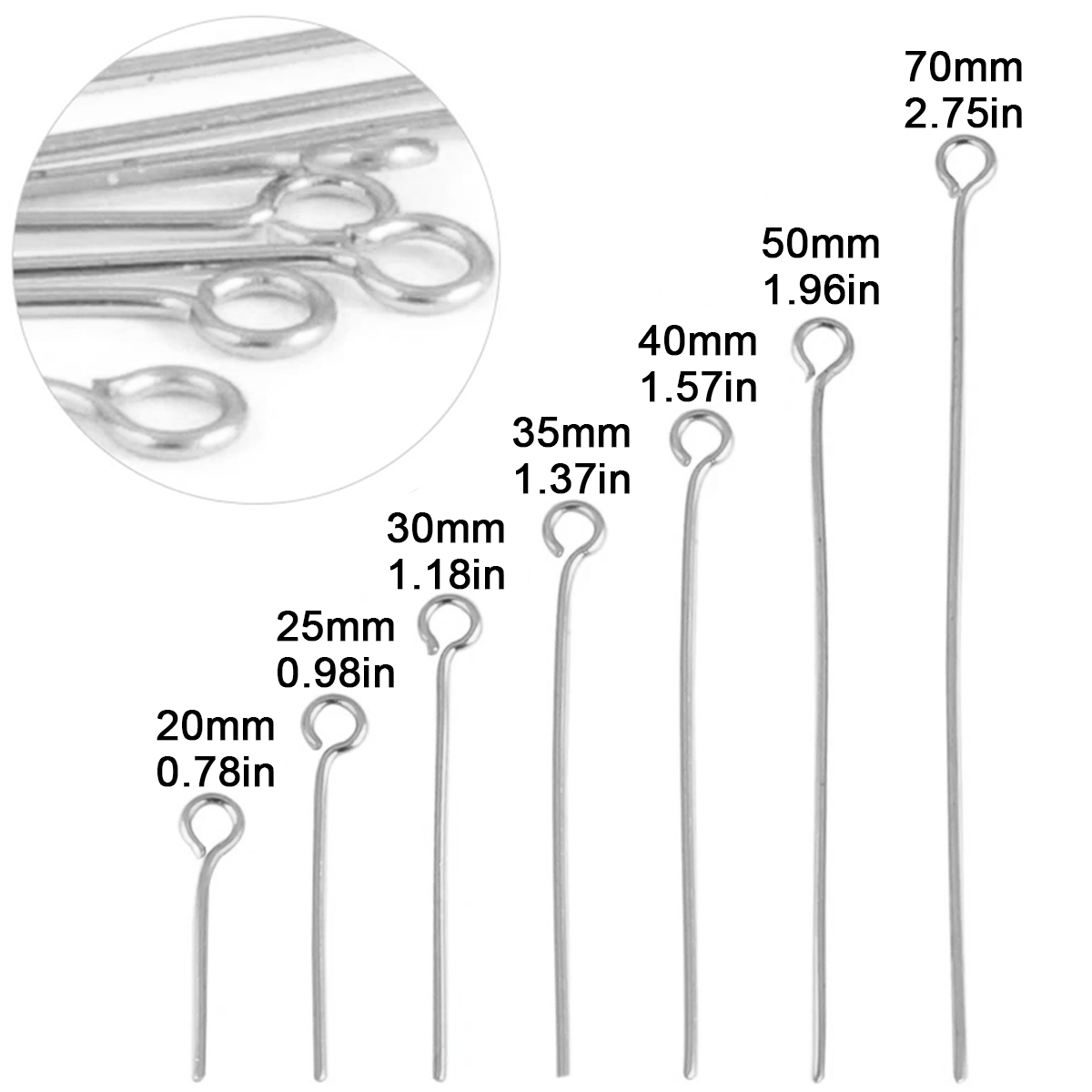 100個/ロット ステンレス製アイピン DIYジュエリーアク - Jewelry Making Equipment のレビューと価格