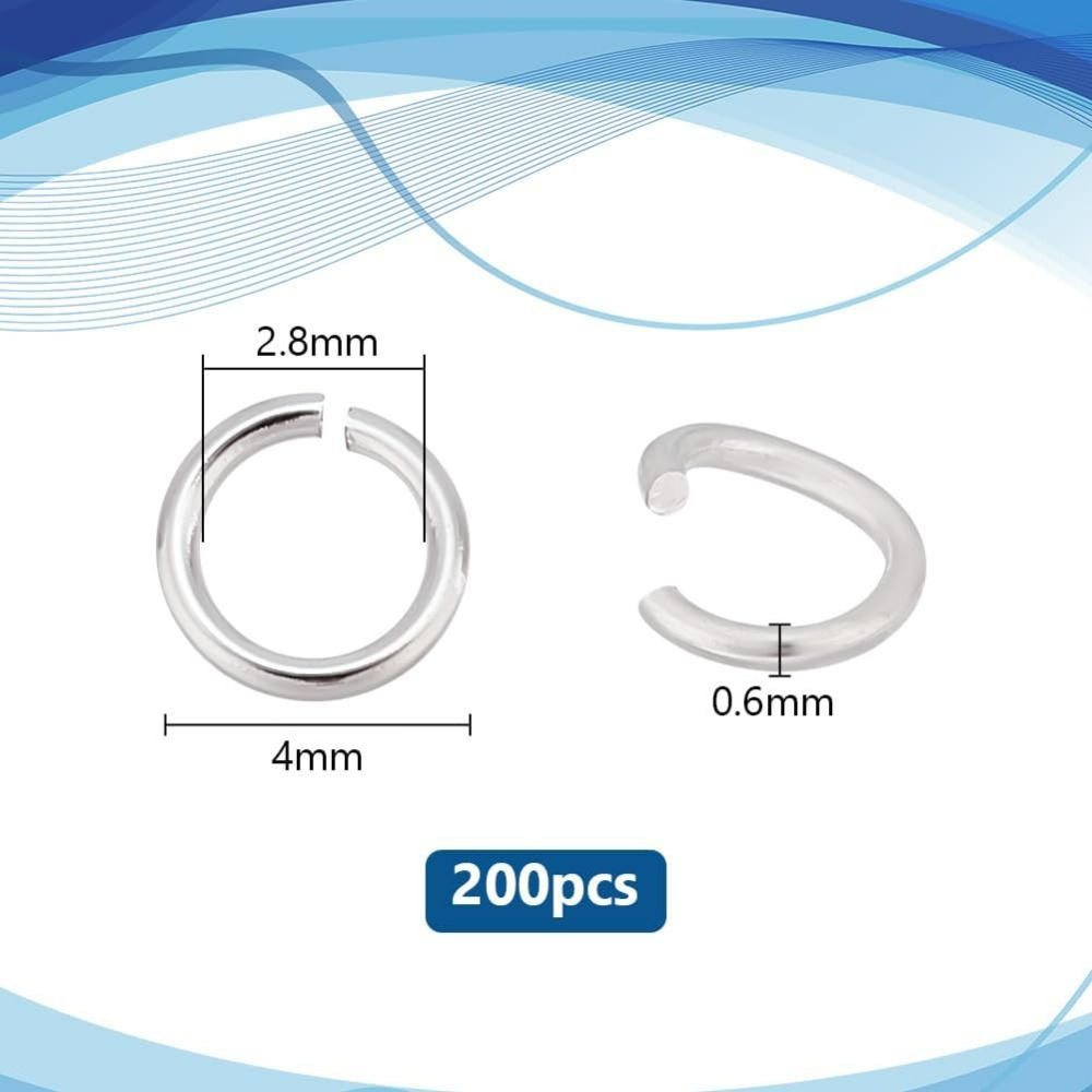 200 個 925 スターリングシルバーメッキオープン丸カン - Jewelry Making Jump Rings のレビューと価格
