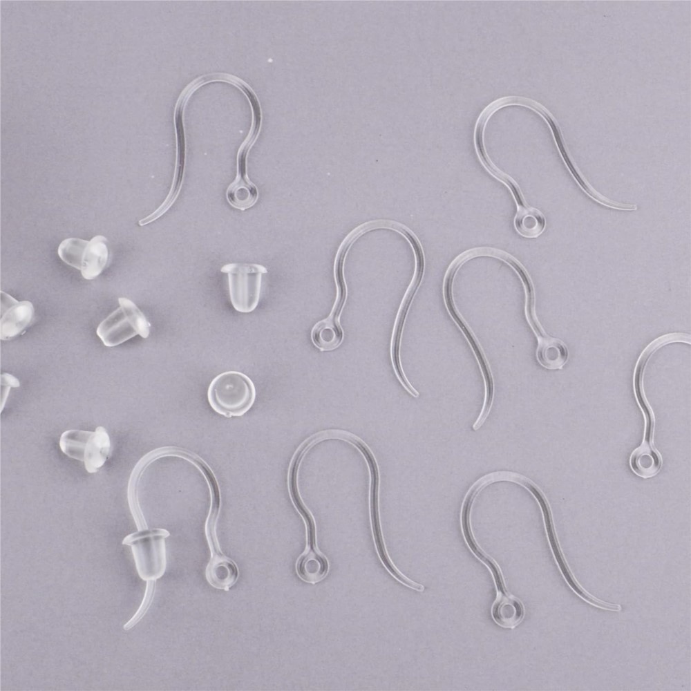 40個の透明なプラスチック製イヤリングフック、ループ付きイヤ - Jewelry Making Kit For Adults のレビューと価格