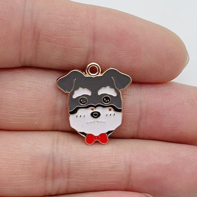 12個入り漫画ペット斑点犬合金オイルドロップペンダント、DI - Jewelry Making Birthday Party のレビューと価格