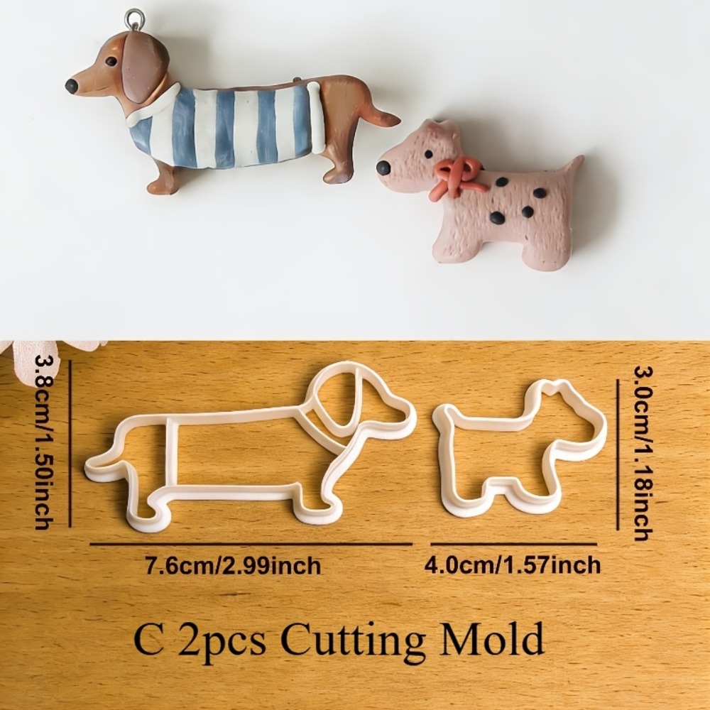 2セット6個入り漫画犬ポリマークレイカッター |   新年を - Jewelry Making Tool Kit のレビューと価格