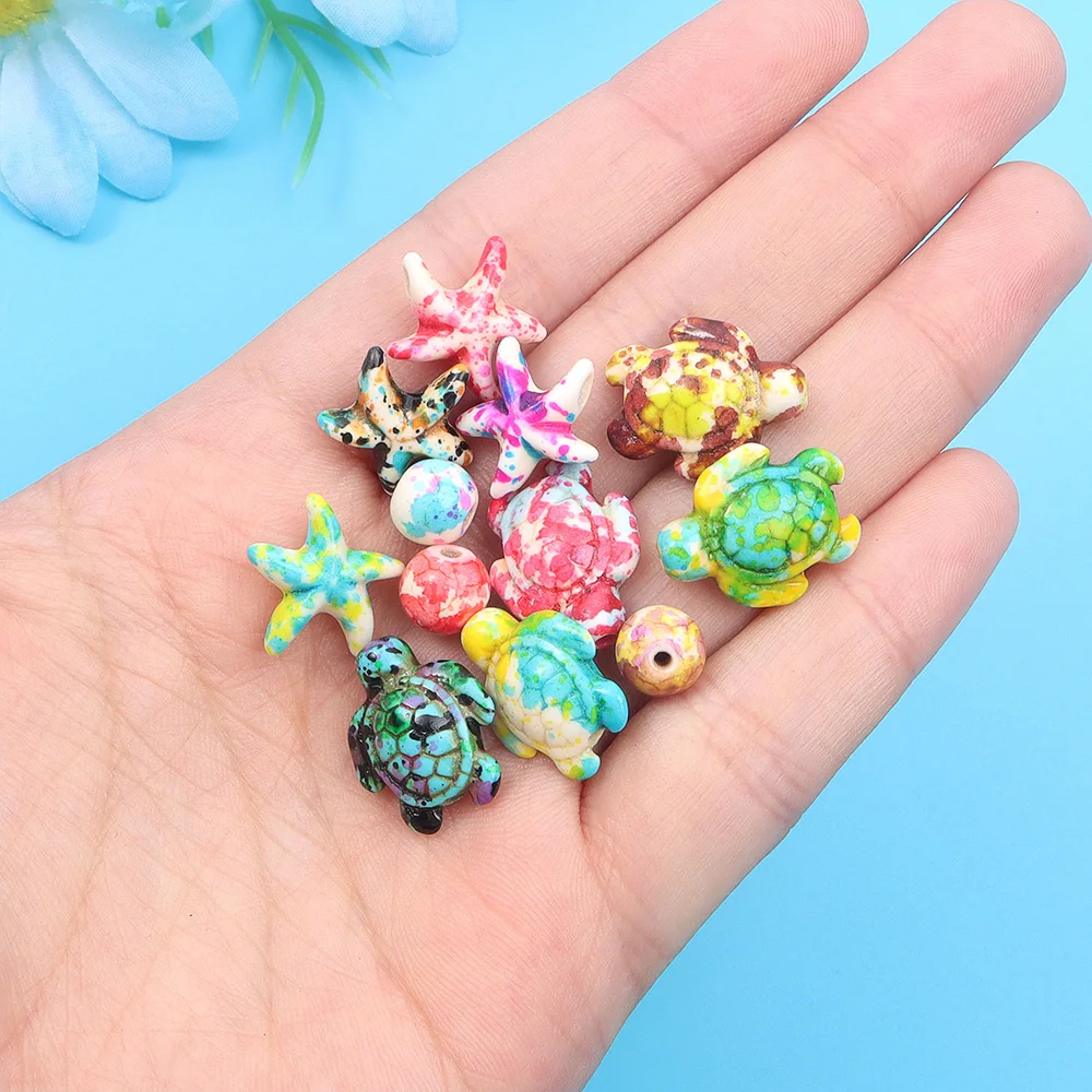 6/46/558個マルチカラーターコイズオーシャンシリーズビ - Jewelry Making Birthday Party のレビューと価格