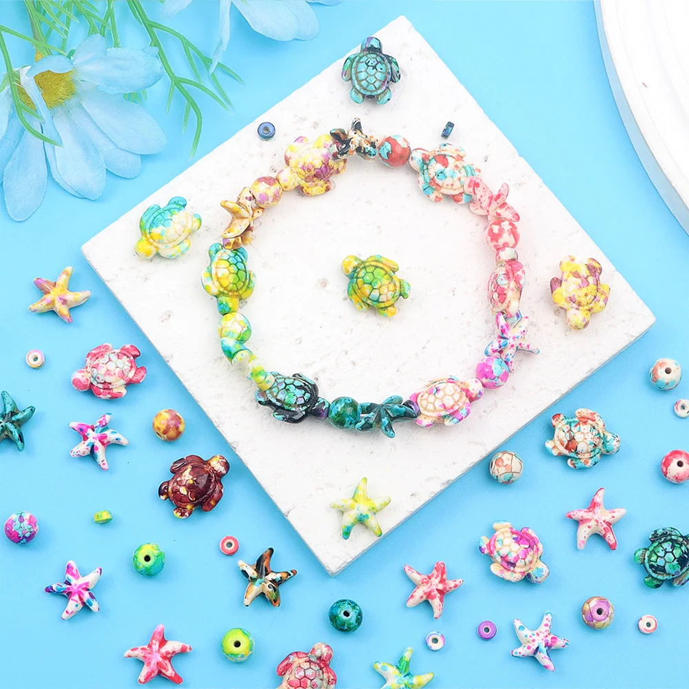 6/46/558個マルチカラーターコイズオーシャンシリーズビ - Jewelry Making Birthday Party のレビューと価格