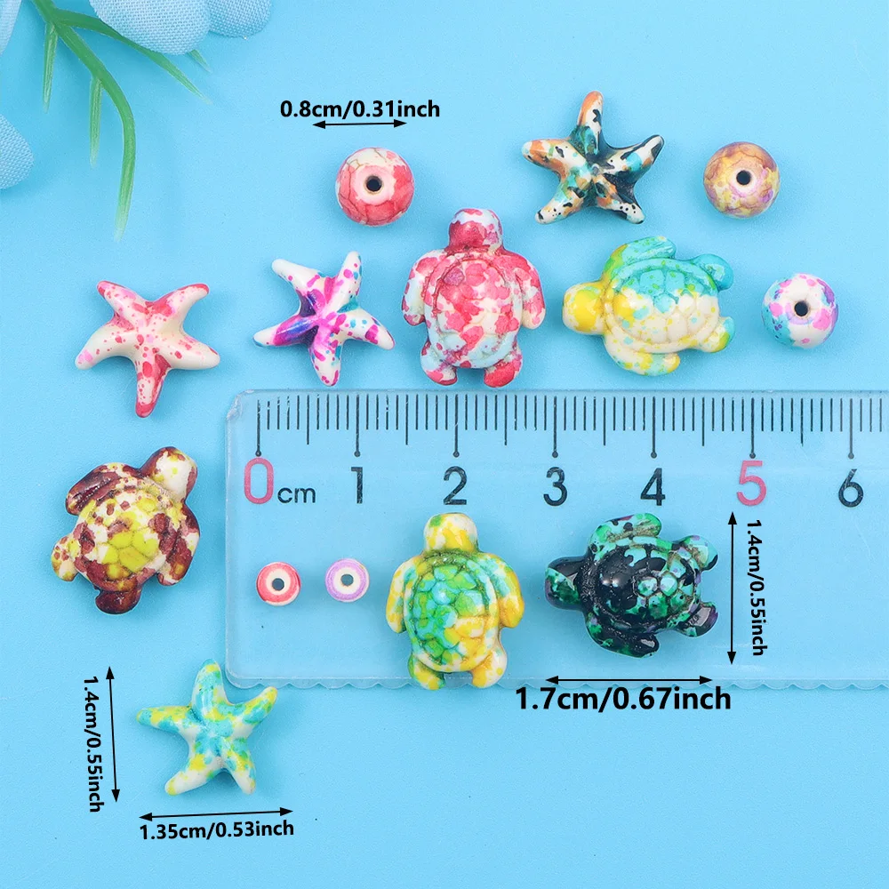 6/46/558個マルチカラーターコイズオーシャンシリーズビ - Jewelry Making Birthday Party のレビューと価格