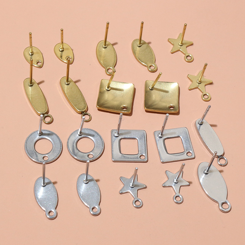 20個ステンレス鋼クラフトイヤリングスタッド幾何学的多角形イ - Jewelry Making Kit のレビューと価格