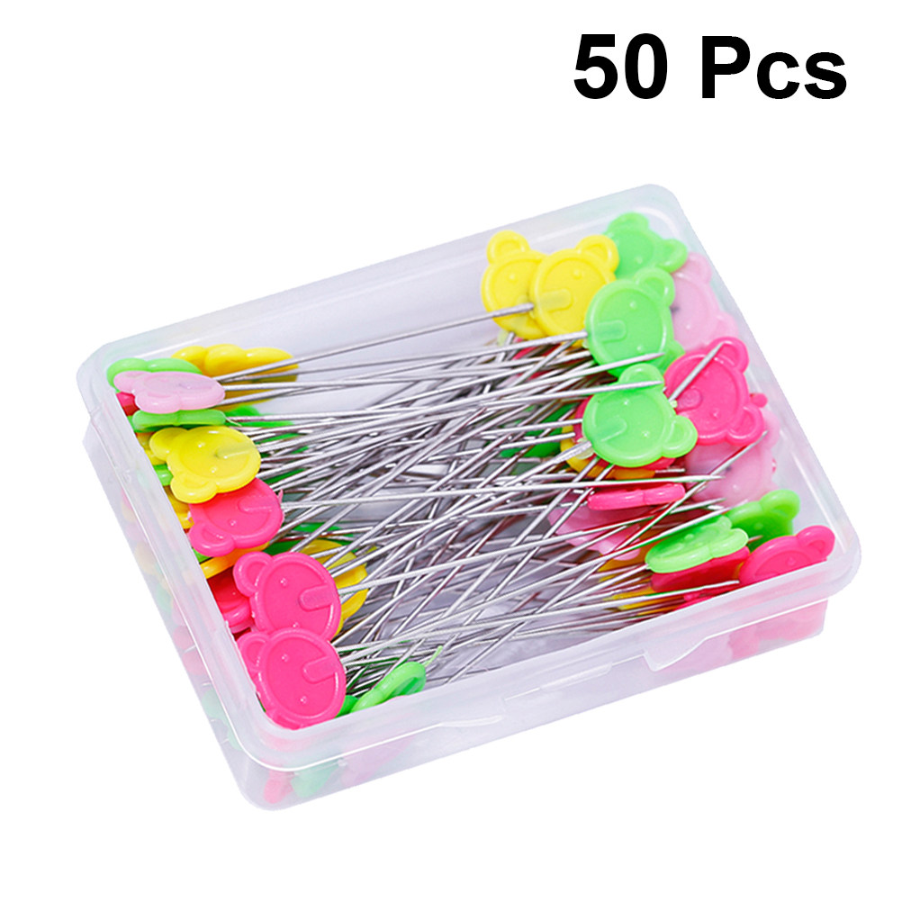 50個入りアソートカラーフラットベアヘッドストレートピン、ク - Head Pin Assorted のレビューと価格